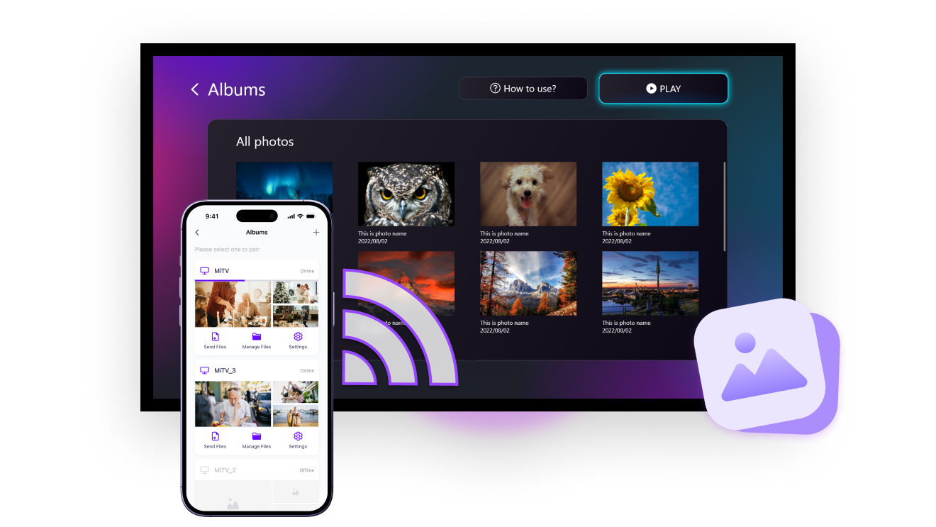 手机相册秒投大屏